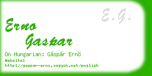 erno gaspar business card